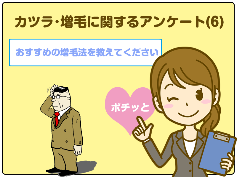 「おすすめの増毛法を教えてください」カツラ･増毛に関するアンケート(6)