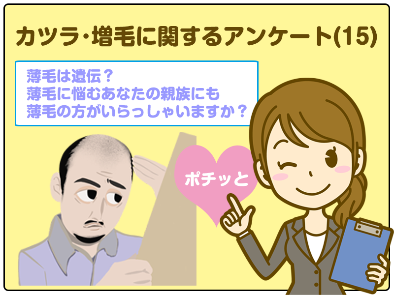 「薄毛に悩むあなたの親族にも薄毛の方がいらっしゃいますか？」カツラ･増毛に関するアンケート(15)