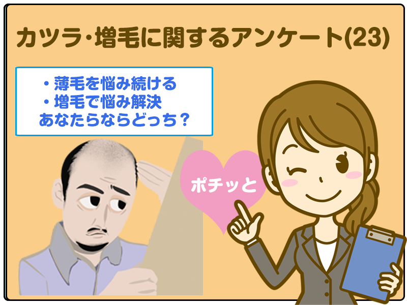 「薄毛を悩み続ける・増毛で悩み解決」あなたらならどっち？カツラ･増毛アンケート(23)